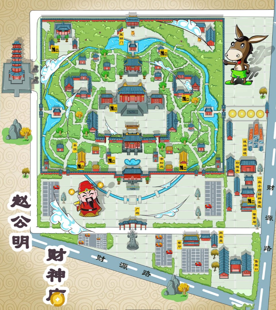珙县寺庙类手绘地图